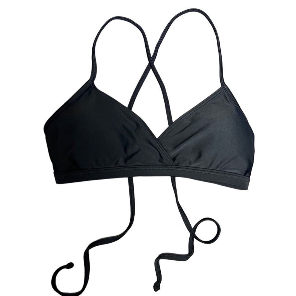 Patagonia bikini top criss cross tie back black size small